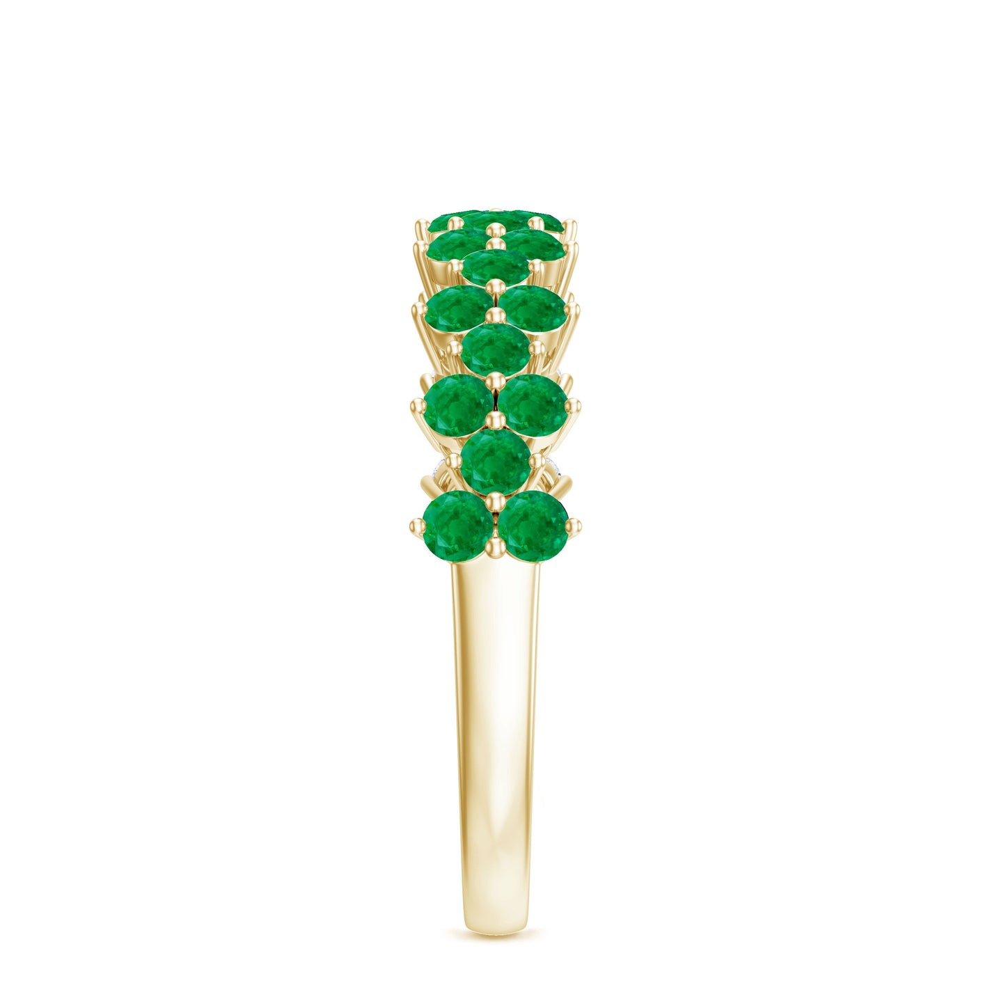 Certified Real Emerald Half Eternity Anniversary Ring