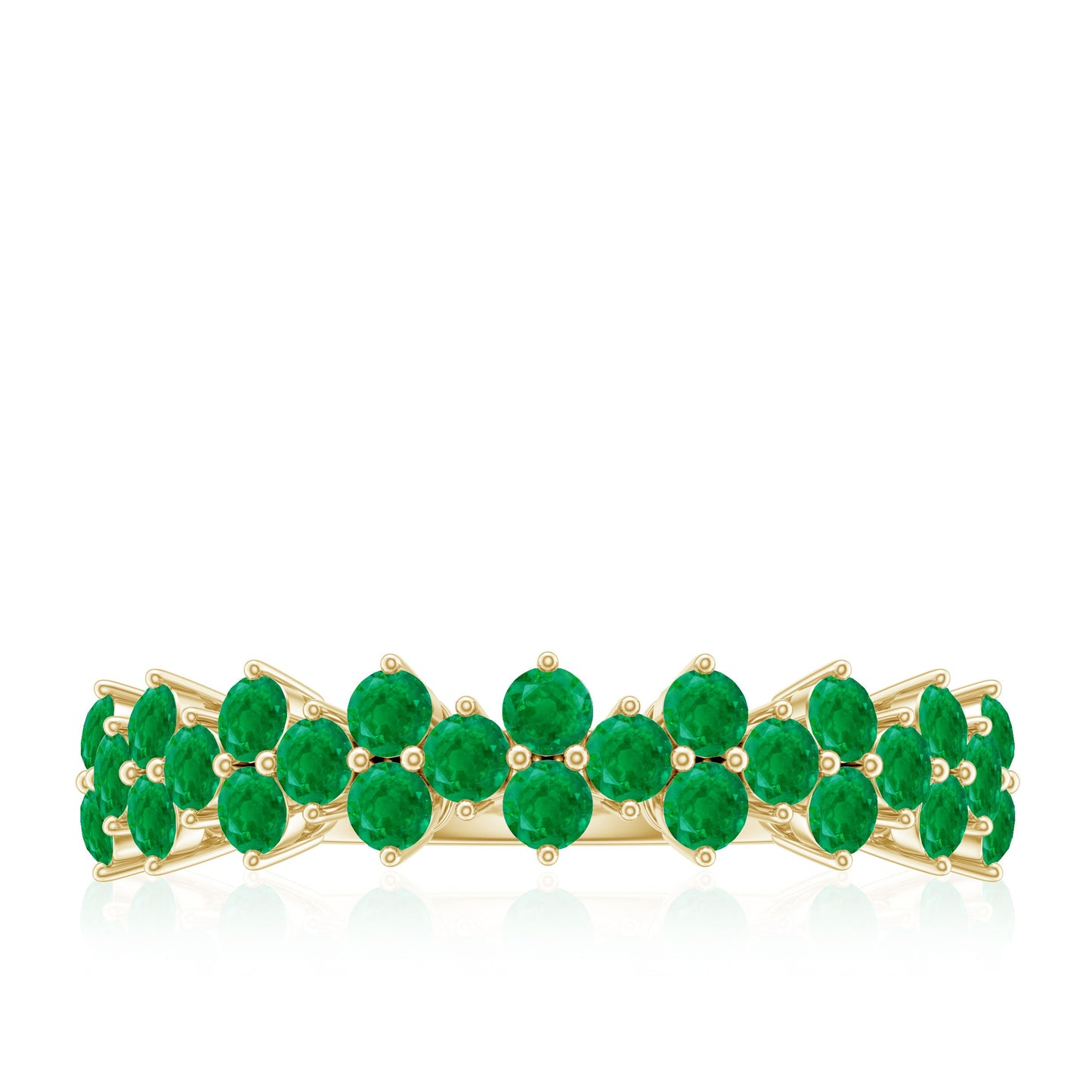 Certified Real Emerald Half Eternity Anniversary Ring