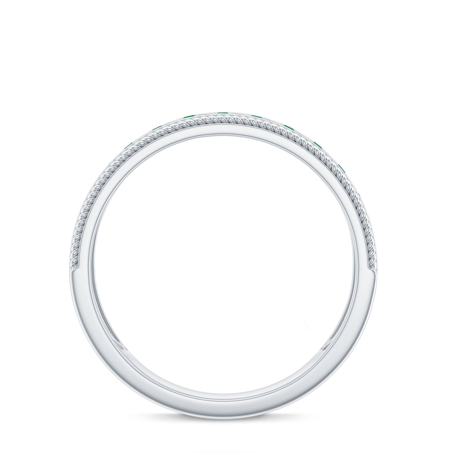 Genuine Emerald Vintage Inspired Eternity Band
