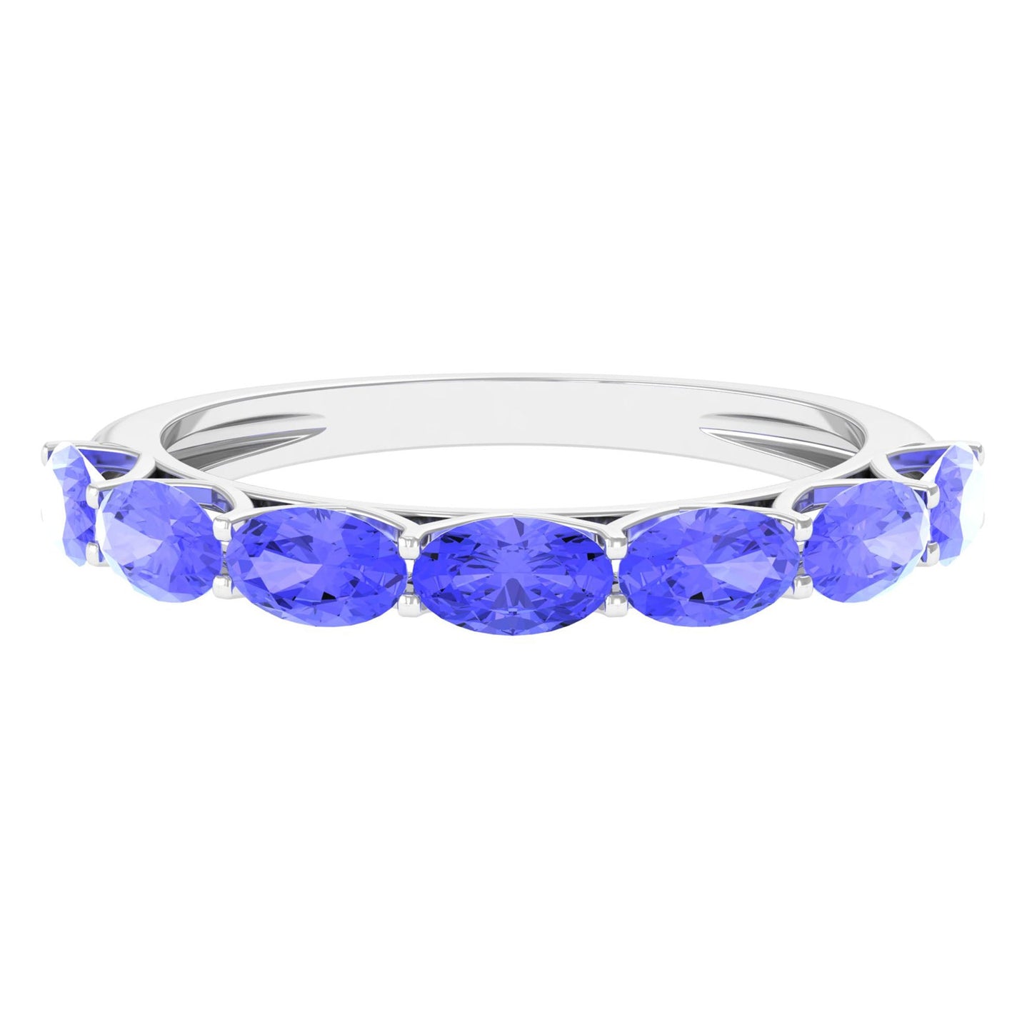 Oval Shape Tanzanite East West Eternity Band Ring