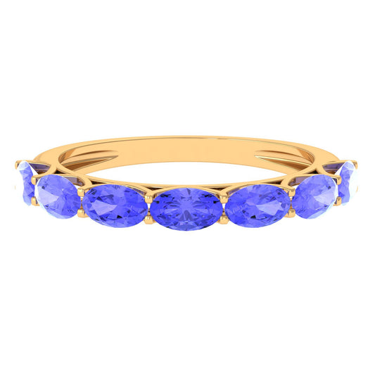 Oval Shape Tanzanite East West Eternity Band Ring