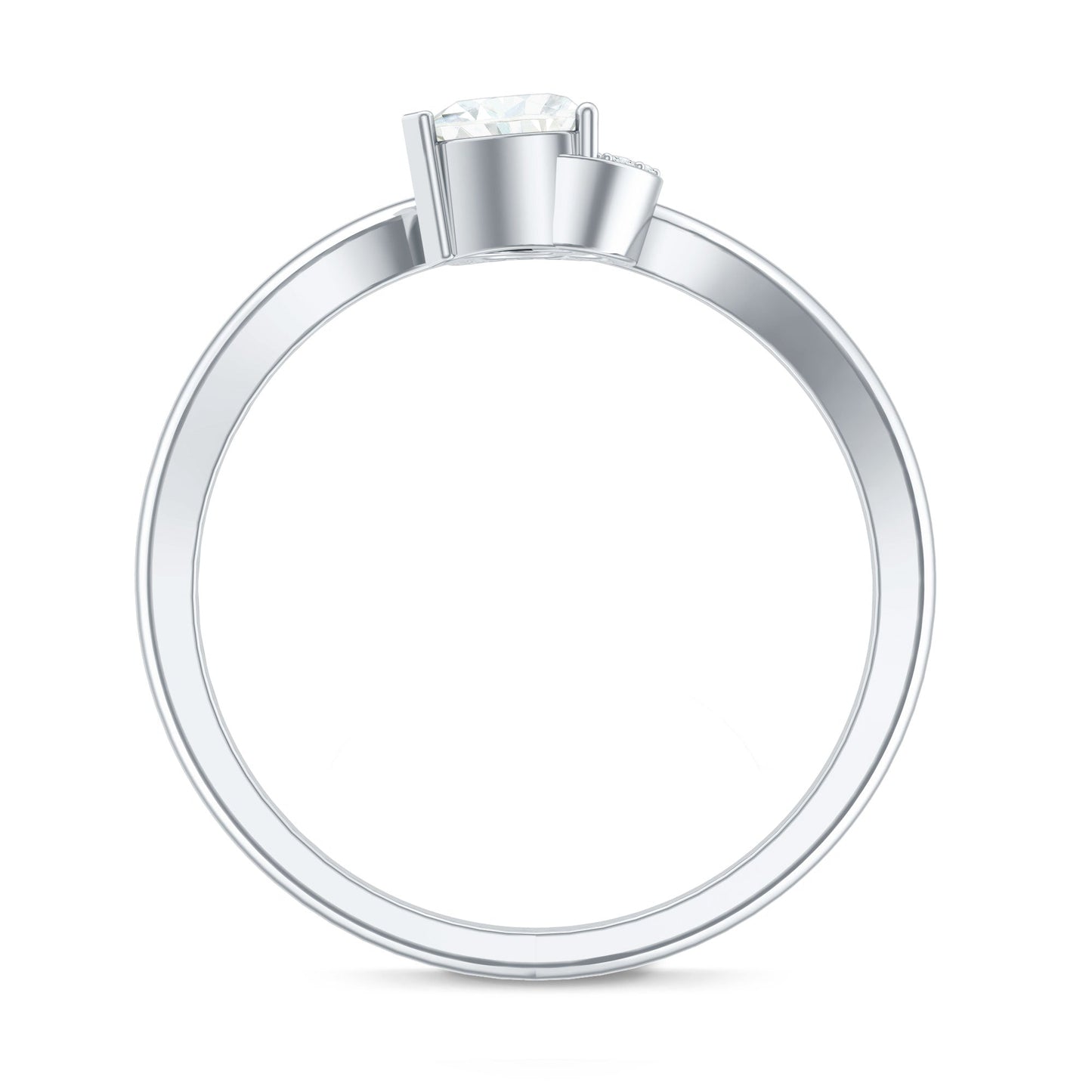 Certified Moissanite Heart Promise Ring for Her