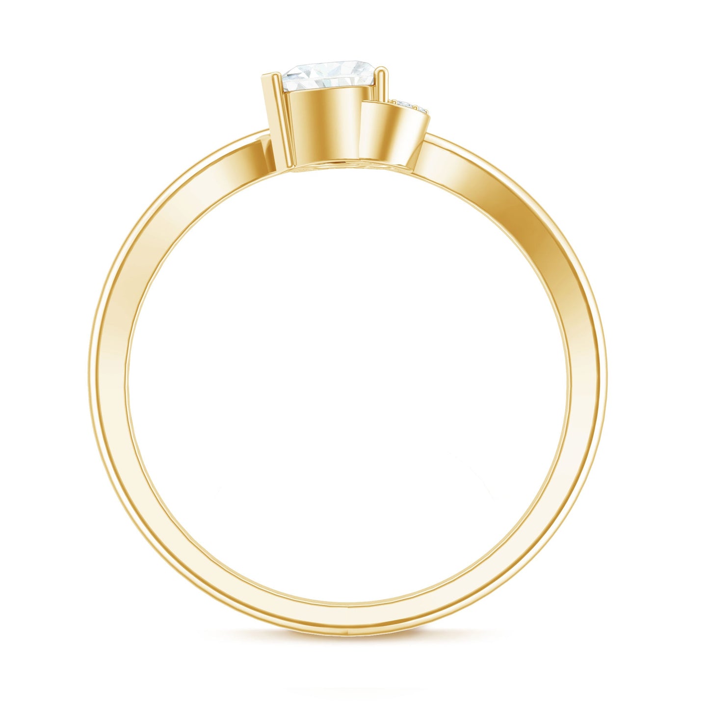 Certified Moissanite Heart Promise Ring for Her