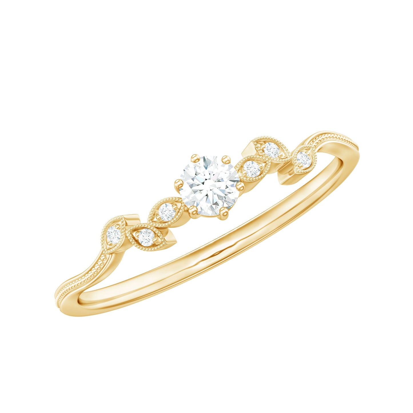 Nature Inspired Diamond Flower Ring for Proposal