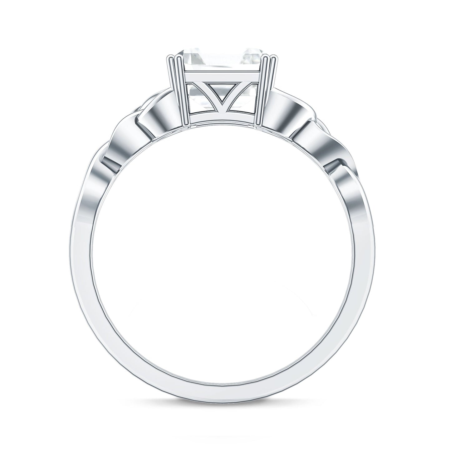 Asscher Cut 3 Carat Moissanite Celtic Knot Engagement Ring