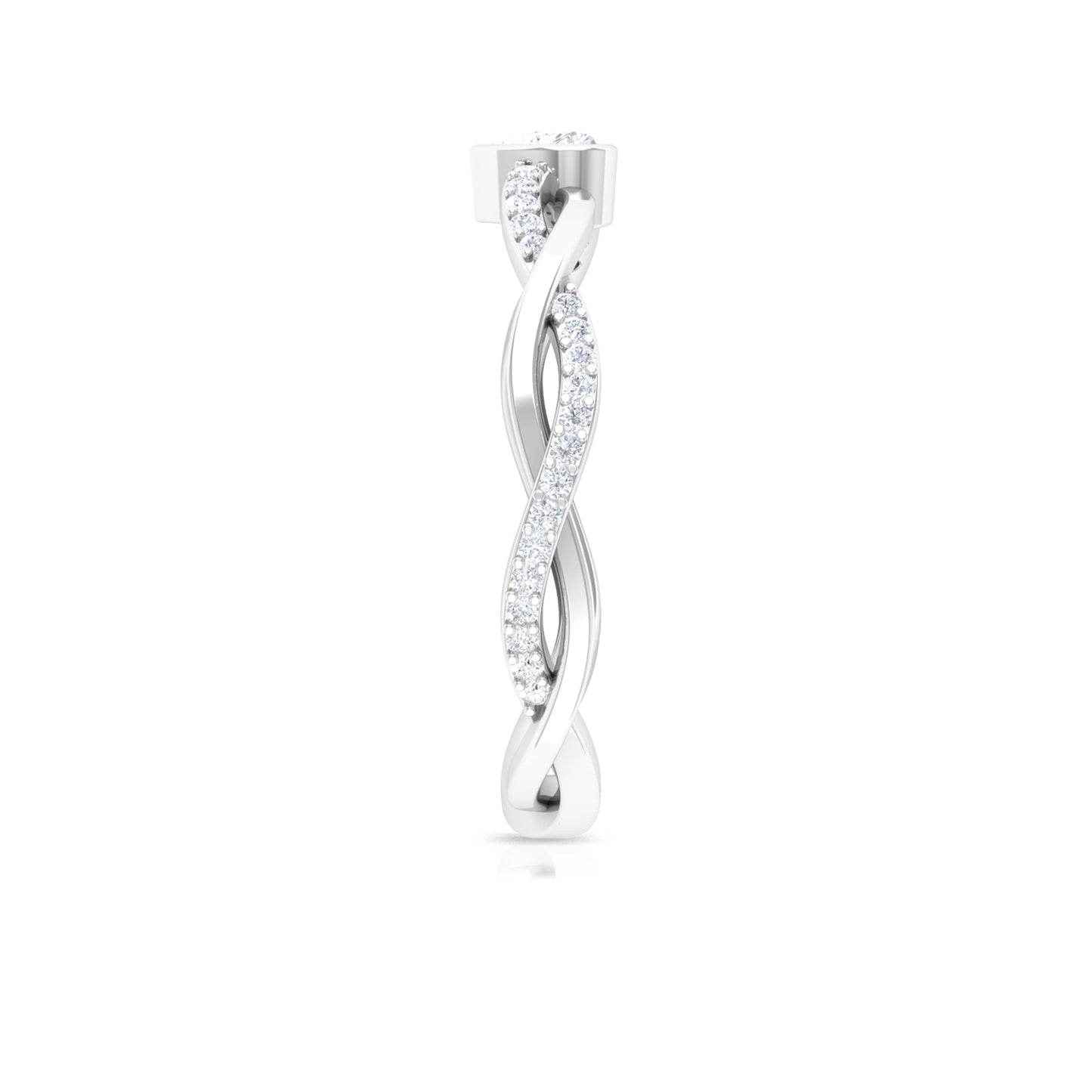 Certified Real Diamond Heart Promise Ring with Braided Shank