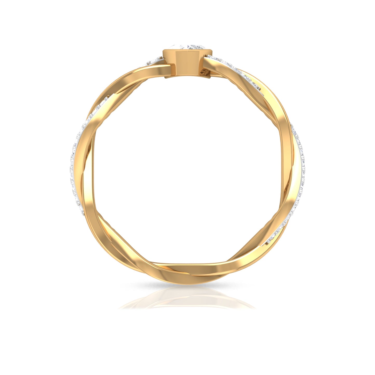 Certified Real Diamond Heart Promise Ring with Braided Shank