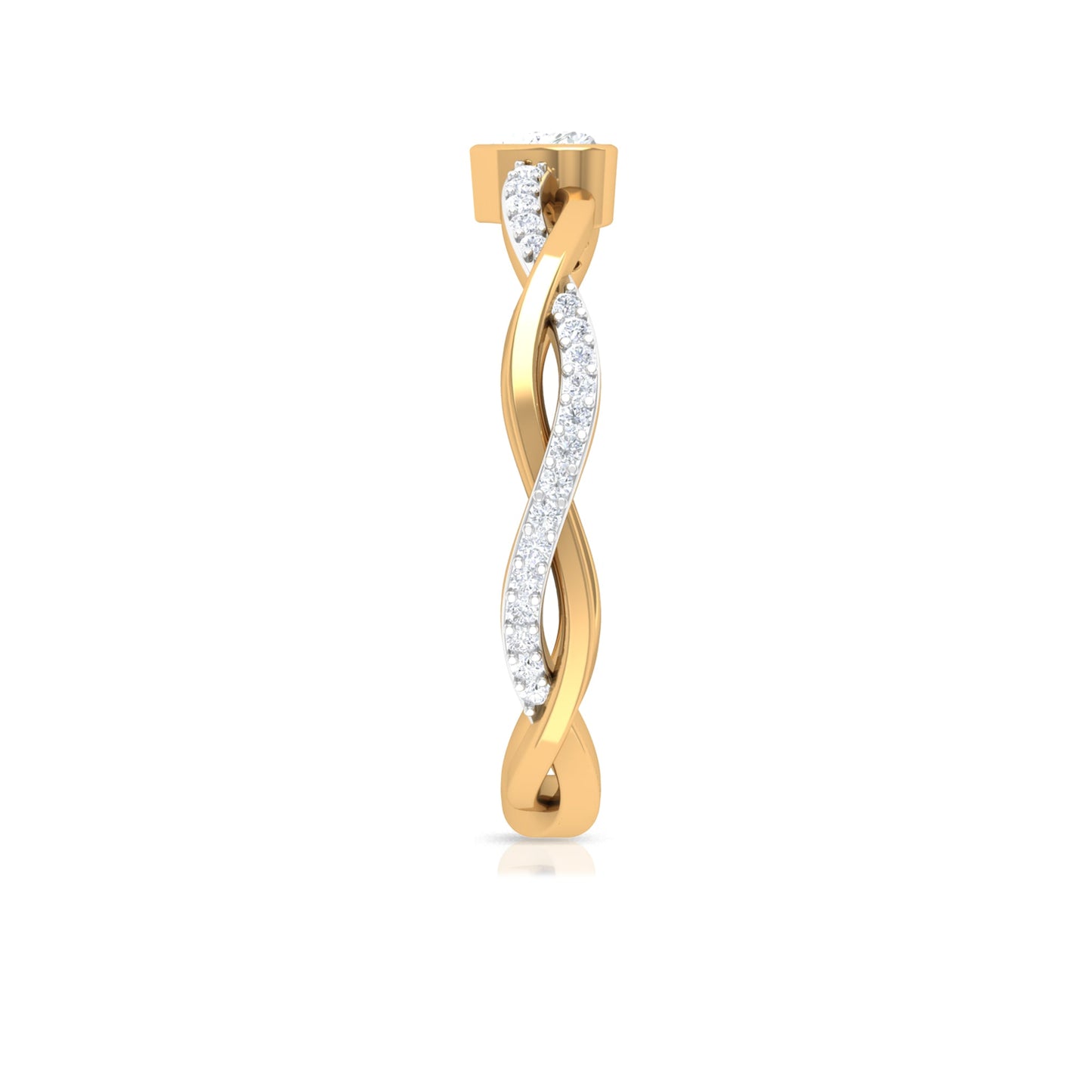 Certified Real Diamond Heart Promise Ring with Braided Shank