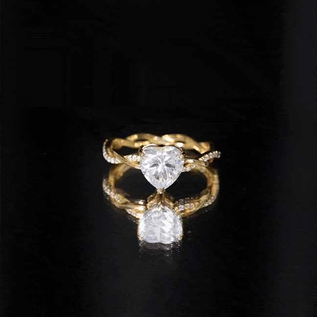 Solitaire Heart Shape Moissanite Braided Engagement Ring