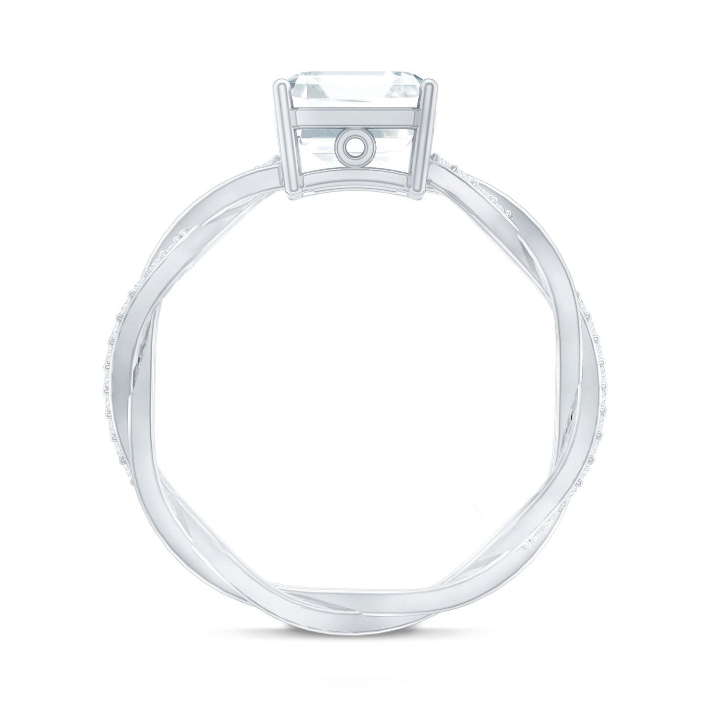 Solitaire Moissanite Asscher Cut Engagement Ring