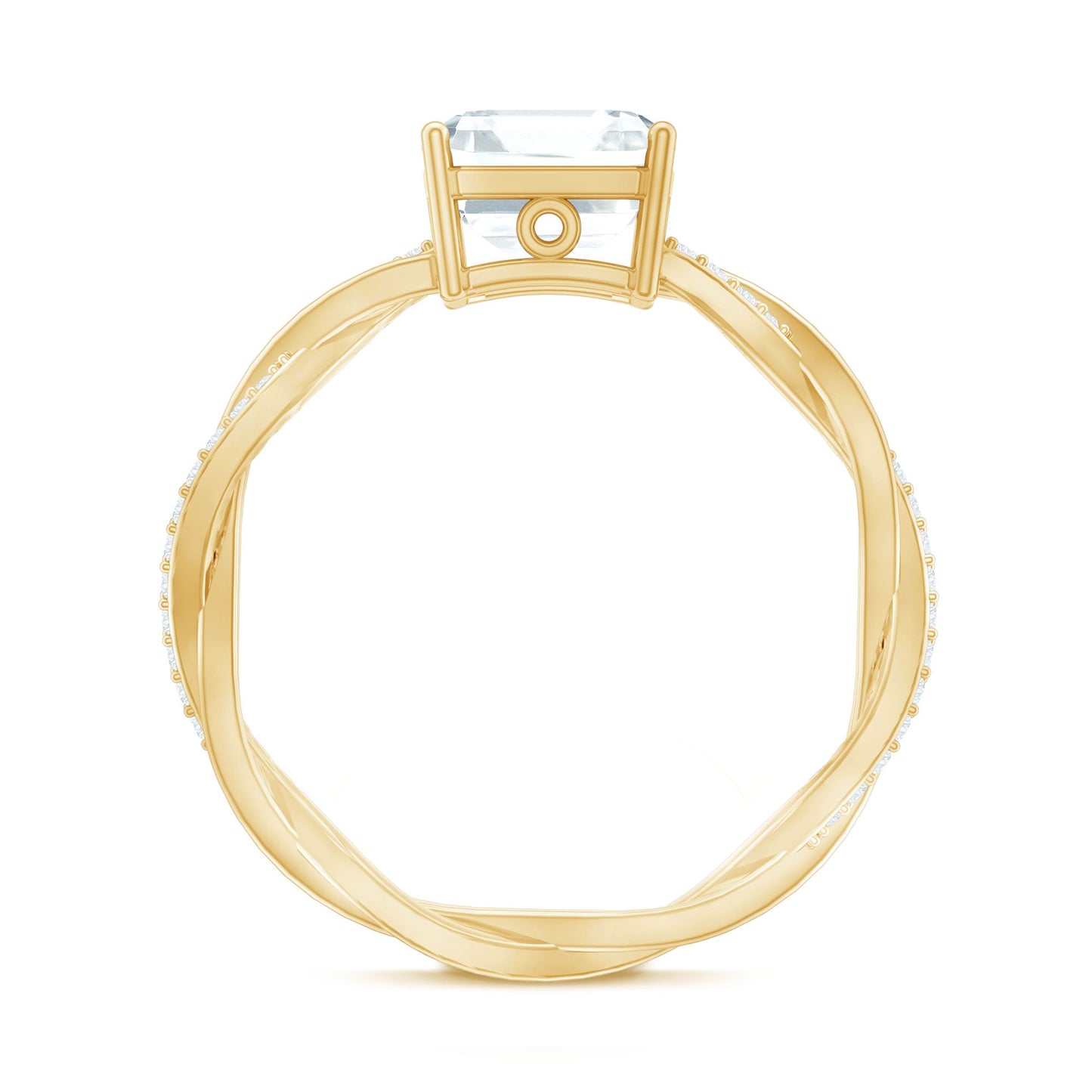 Solitaire Moissanite Asscher Cut Engagement Ring