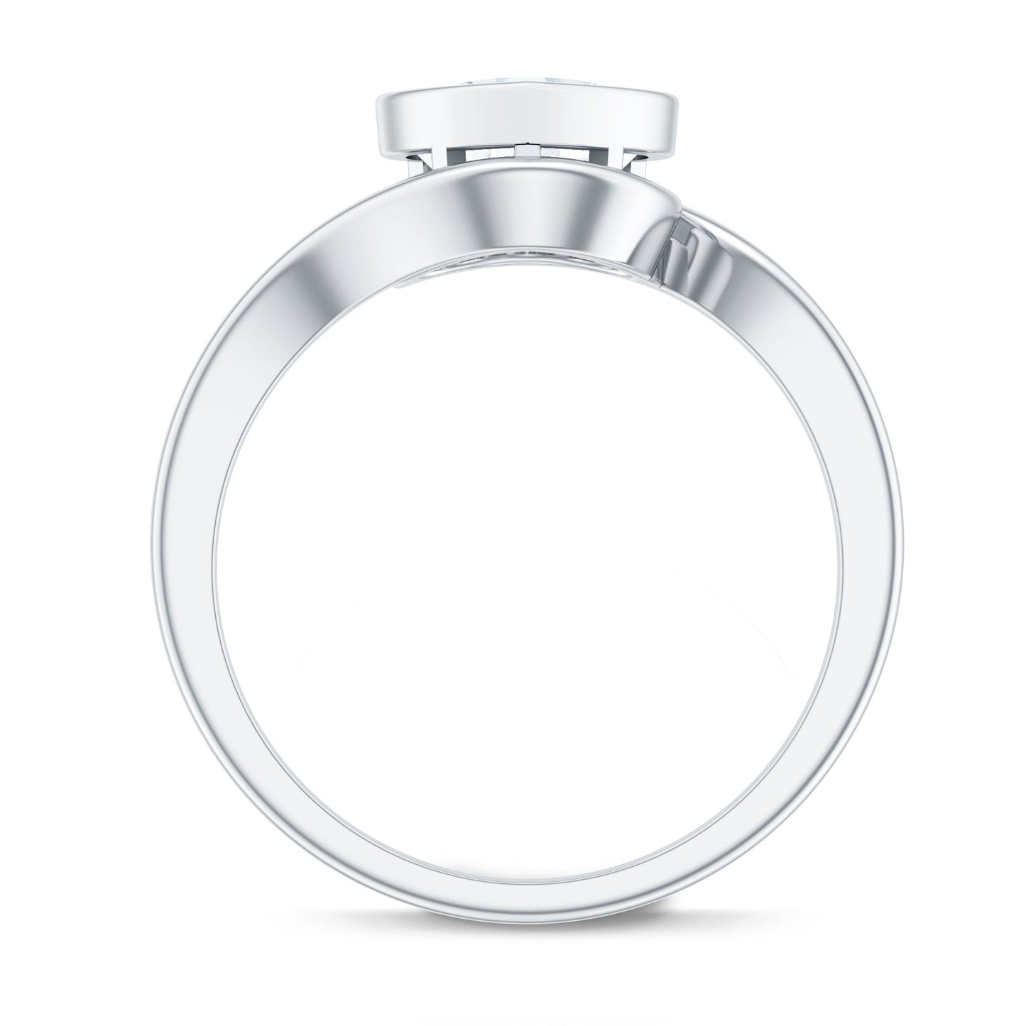 Heart Shape Moissanite Bypass Engagement Ring for Women