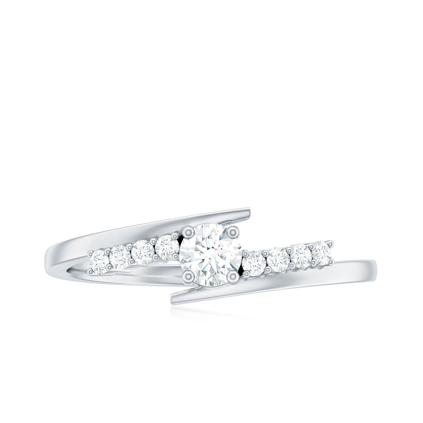 Diamond Promise Ring with Bypass Shank