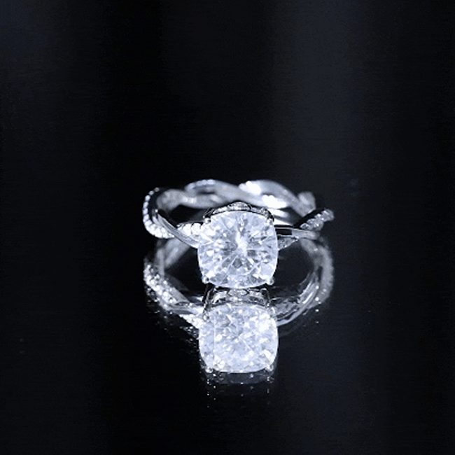 Cushion Cut Solitaire Moissanite Engagement Ring For Her