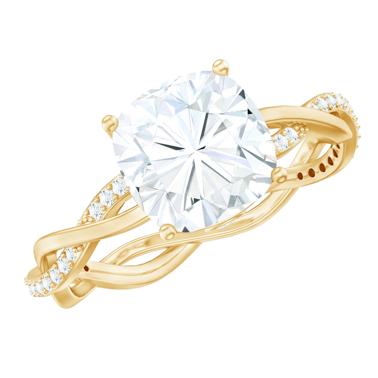 Cushion Cut Solitaire Moissanite Engagement Ring For Her