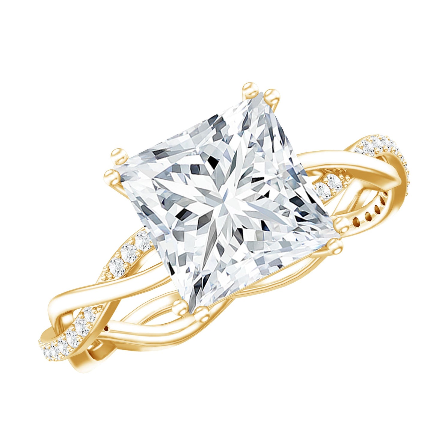 3 CT Princess Cut Moissanite Engagement Ring in Double Prong Setting