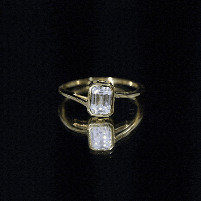 1.8 Emerald Cut Moissanite Engagement Ring For Women