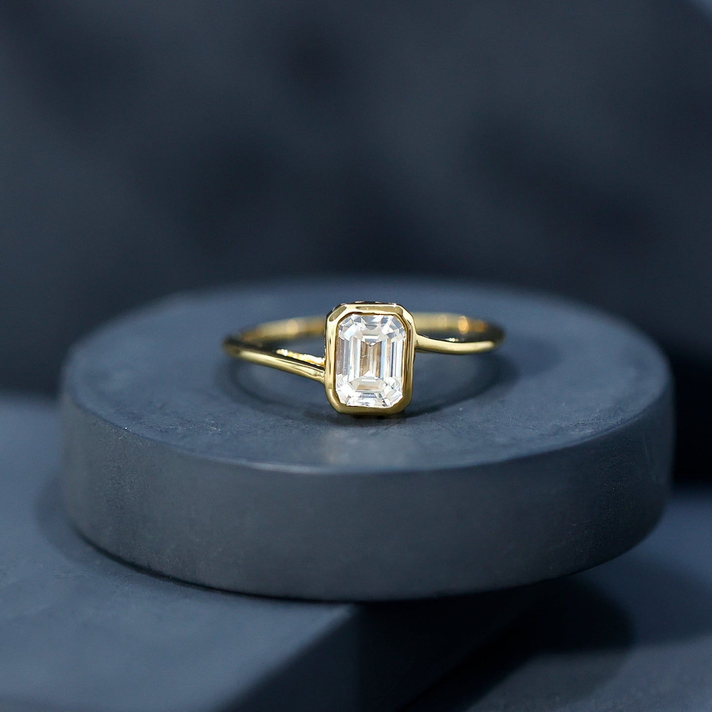 1.8 Emerald Cut Moissanite Engagement Ring For Women