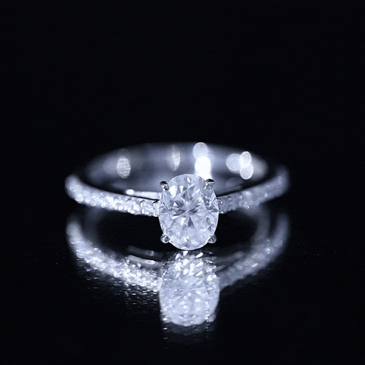 Brilliant Cut Moissanite Oval Engagement Ring