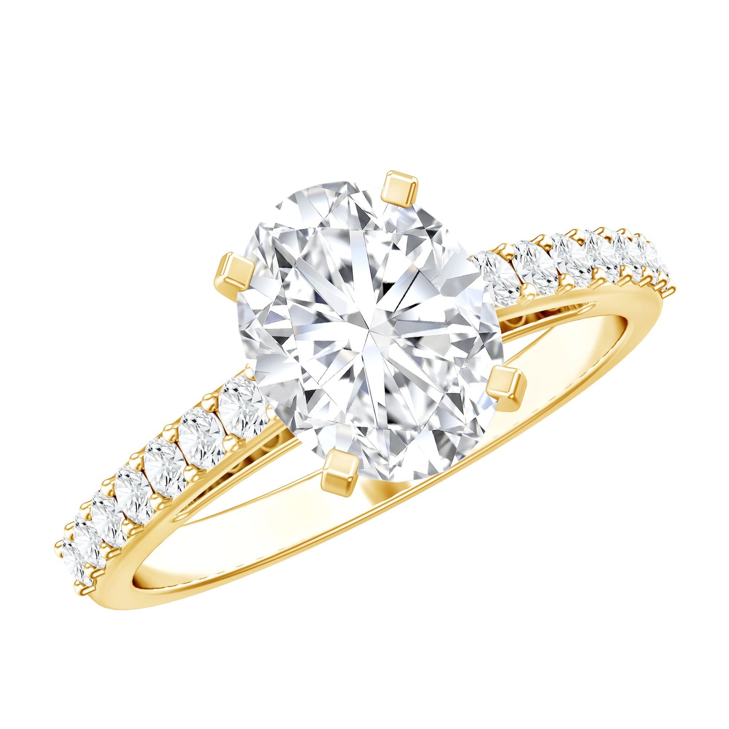 Brilliant Cut Moissanite Oval Engagement Ring