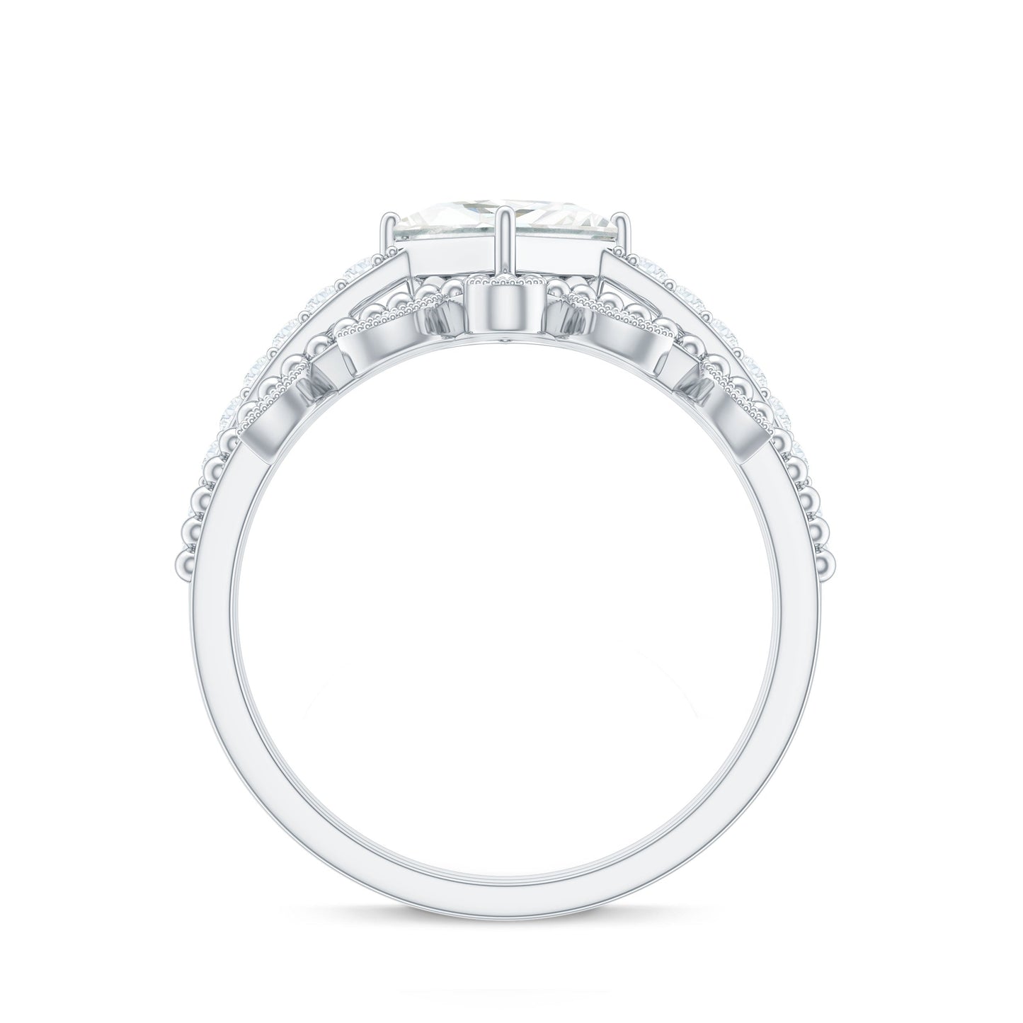 Brilliant Cut Moissanite Vintage Bridal Ring Set