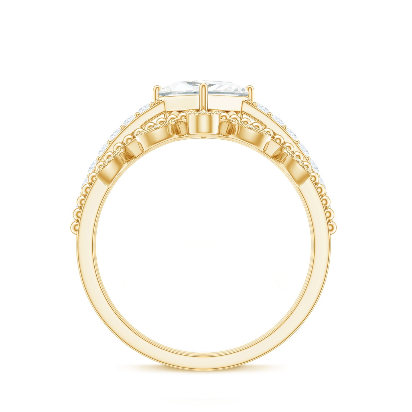 Brilliant Cut Moissanite Vintage Bridal Ring Set