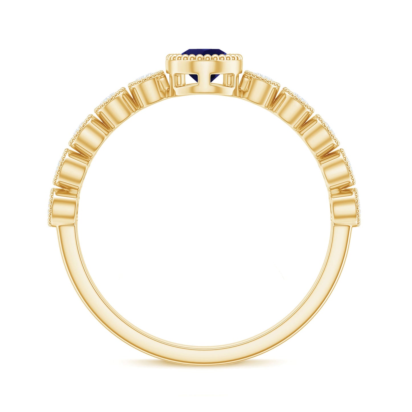 Pear Cut 0.5 Carat Blue Sapphire Engagement Ring with Diamonds