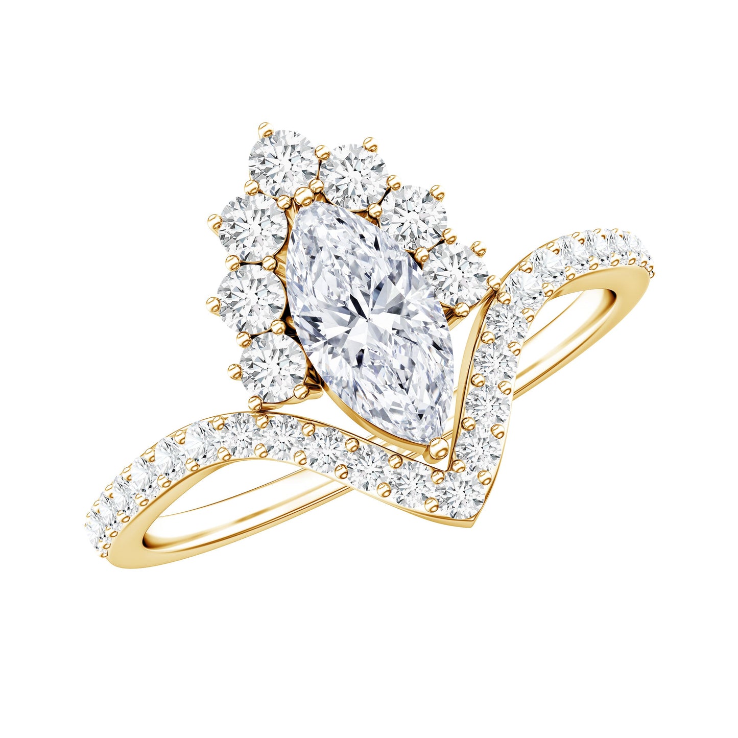 Marquise Cut Moissanite Designer Engagement Ring