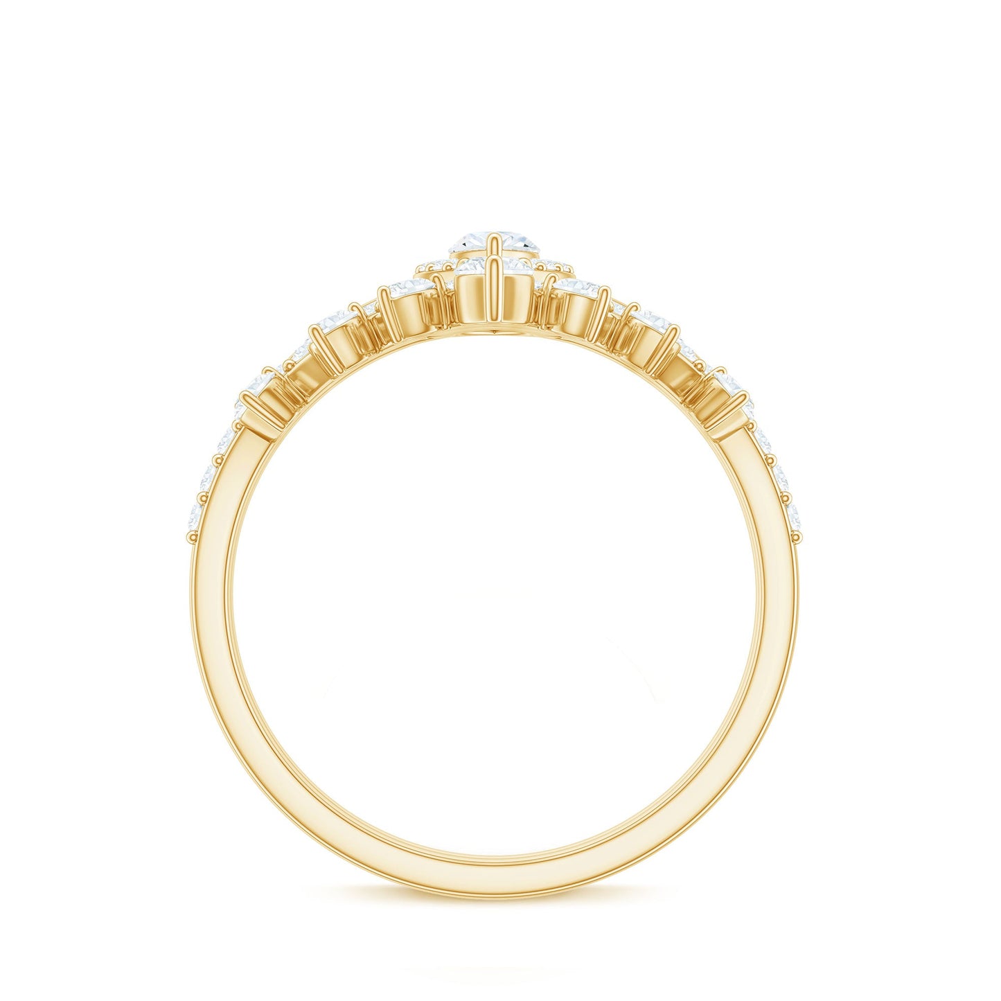 Marquise Cut Moissanite Halo Wedding Ring Set For Women