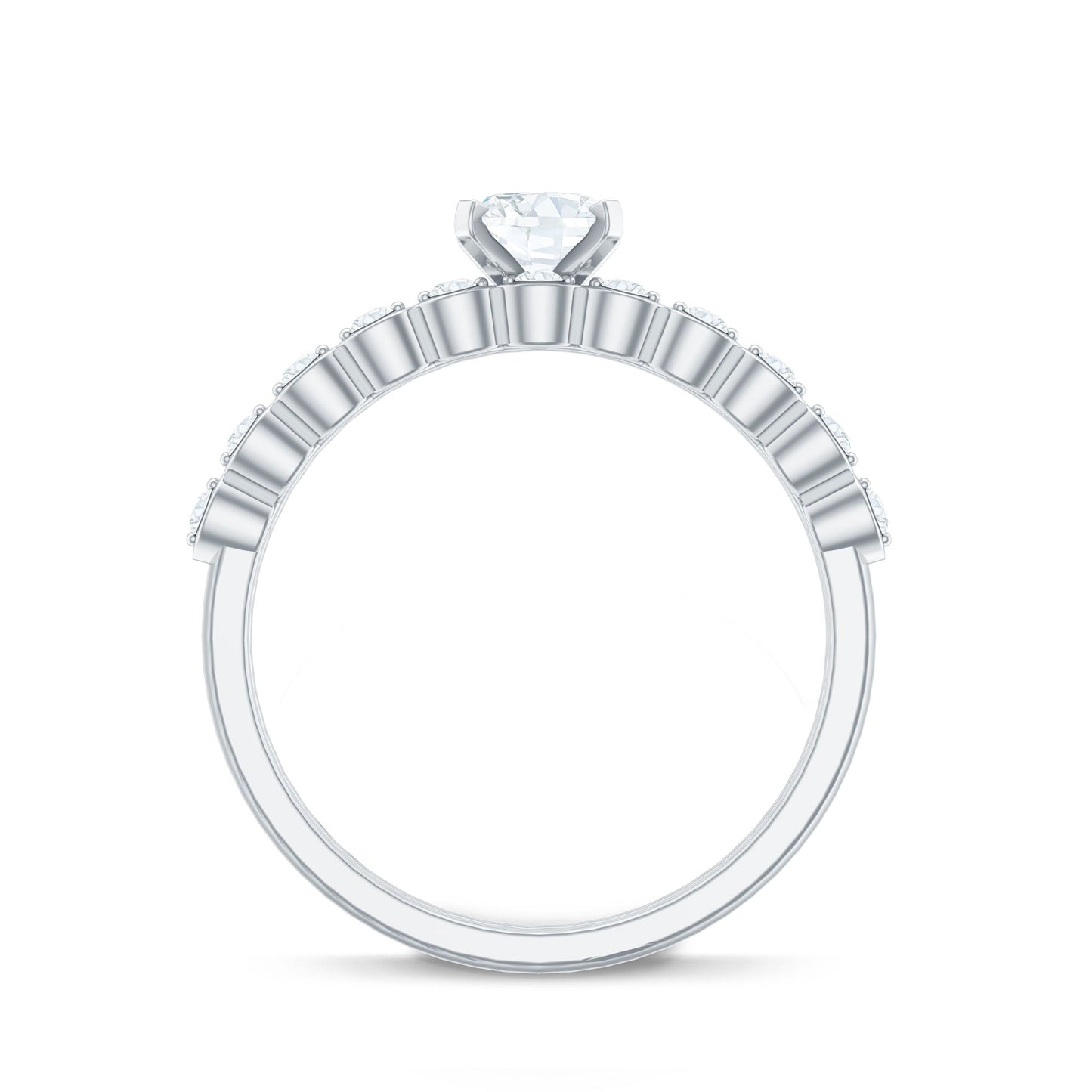 Oval Cut Moissanite Solitaire Bridal Ring Set for Women