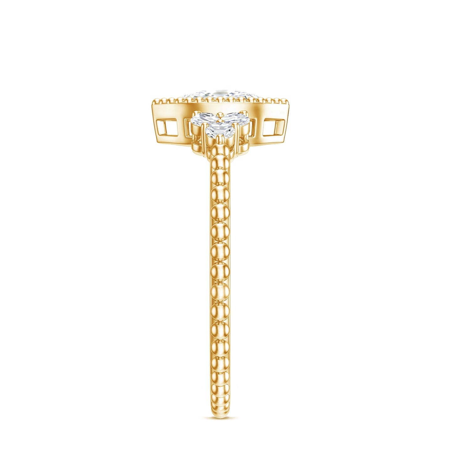 Marquise Cut Moissanite Vintage Looking Engagement Ring