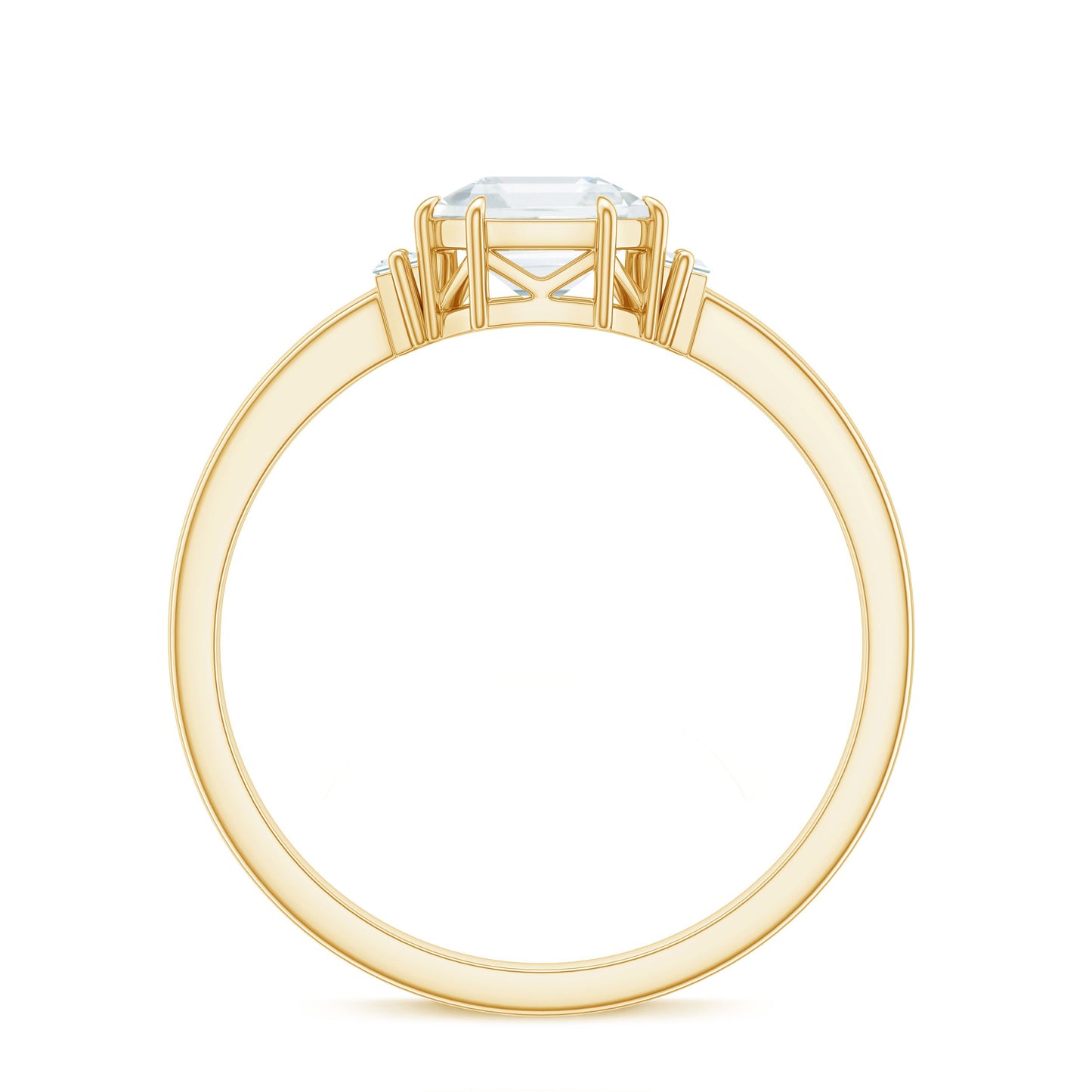 Asscher Cut Moissanite Engagement Ring with Certificate