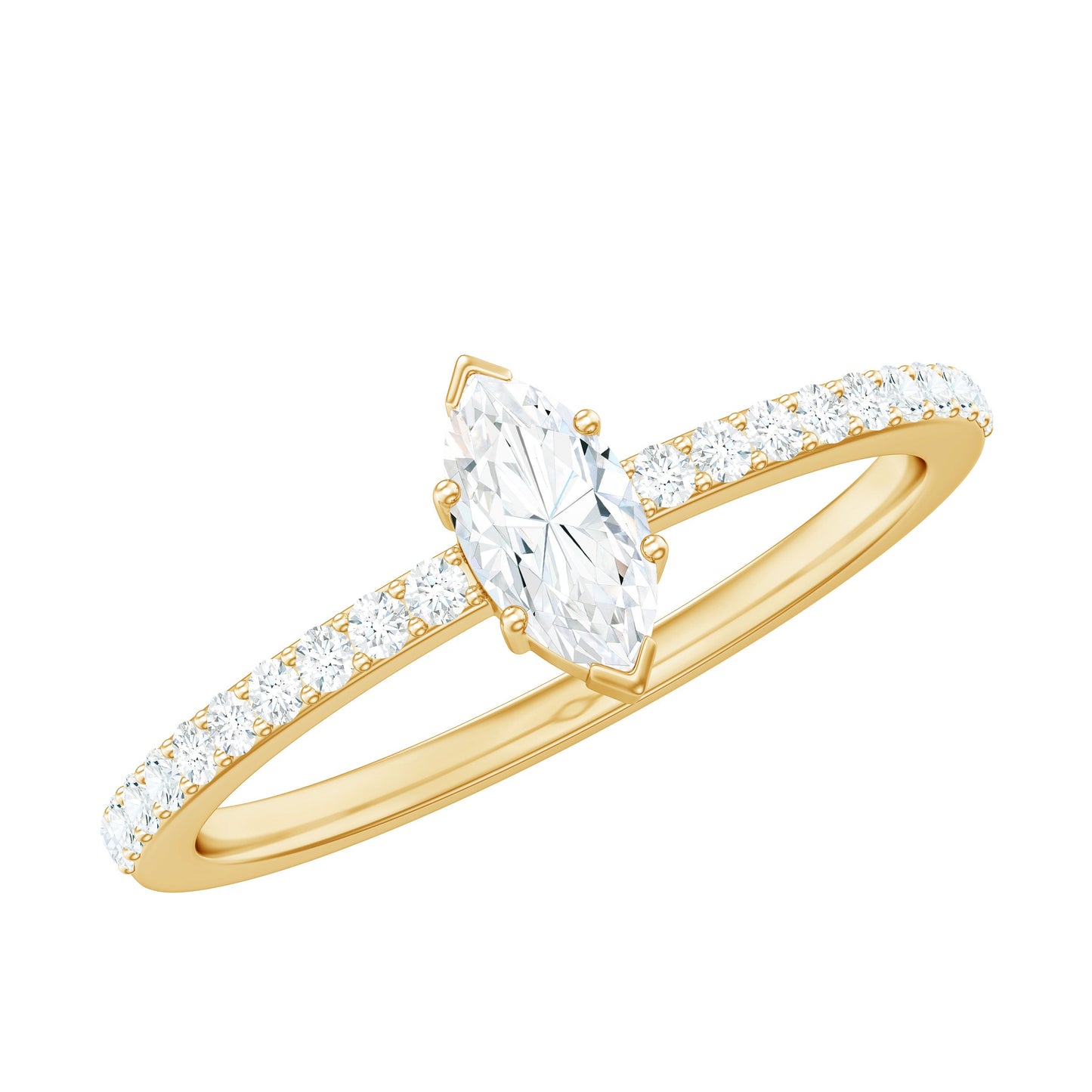 Marquise Cut Moissanite Solitaire Promise Ring for Women