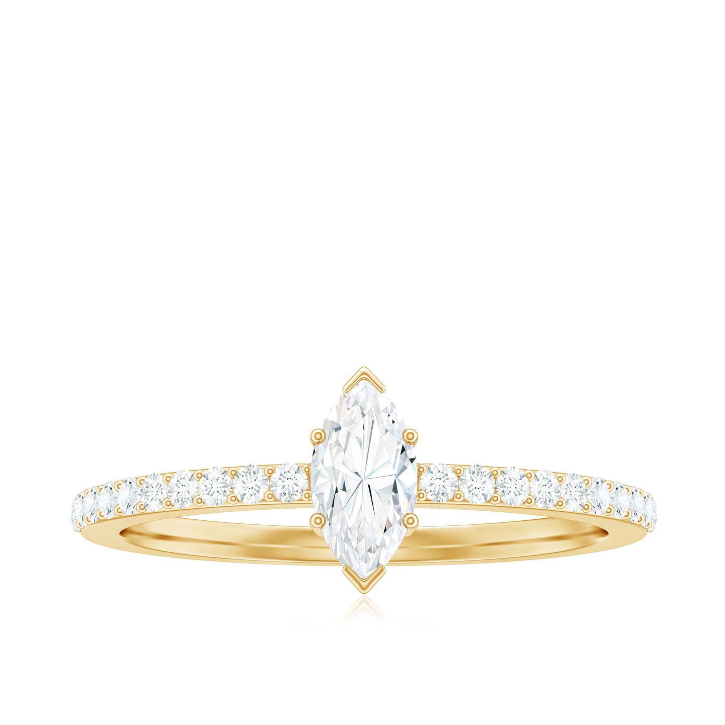 Marquise Cut Moissanite Solitaire Promise Ring for Women