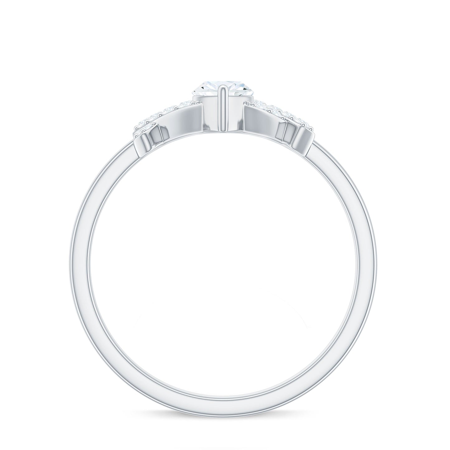 Certified Moissanite Marquise Engagement Ring for Women