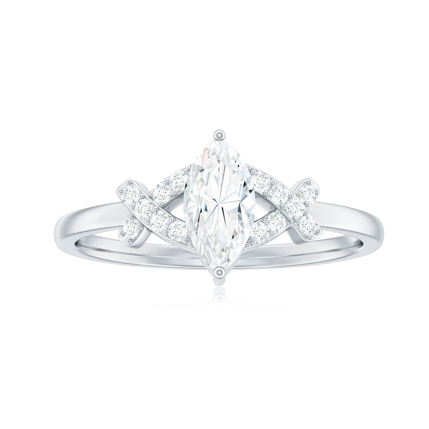 Certified Moissanite Marquise Engagement Ring for Women
