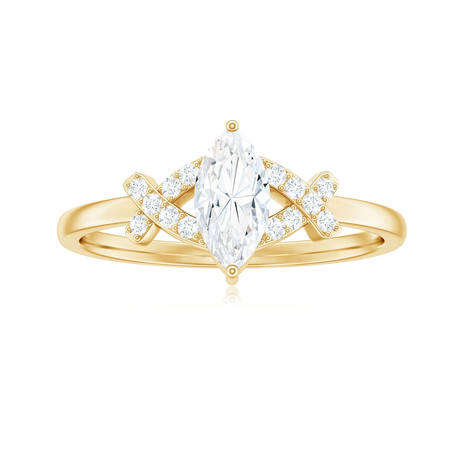 Certified Moissanite Marquise Engagement Ring for Women