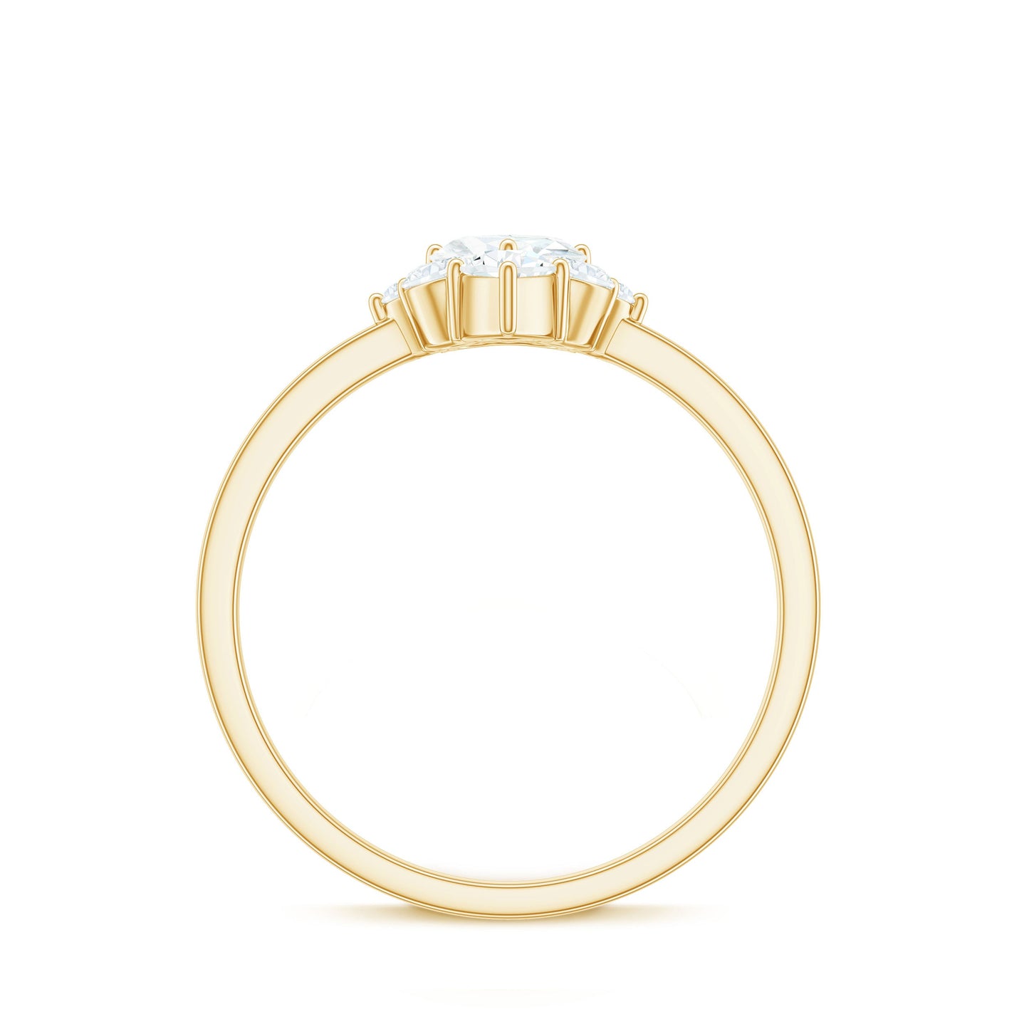 Certified Moissanite Heart Promise Ring with Accent