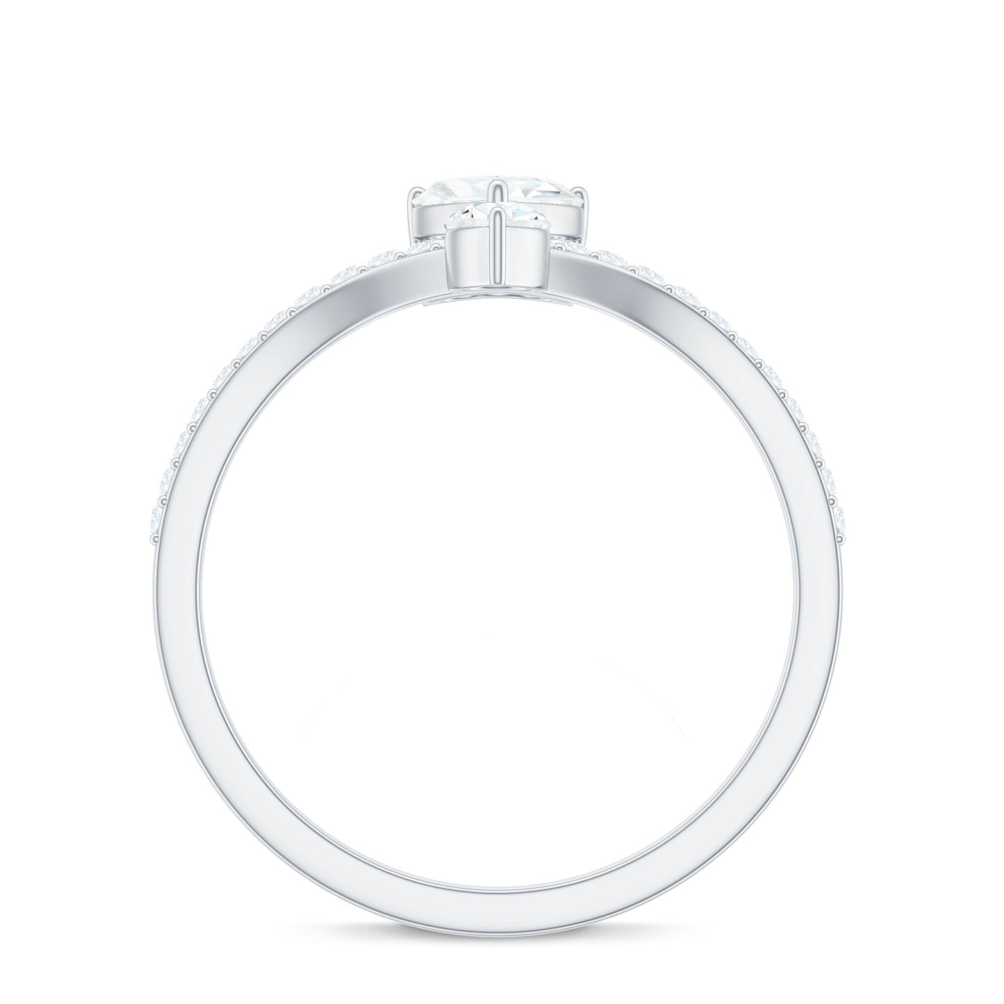 Designer Moissanite Heart Engagement Ring for Women