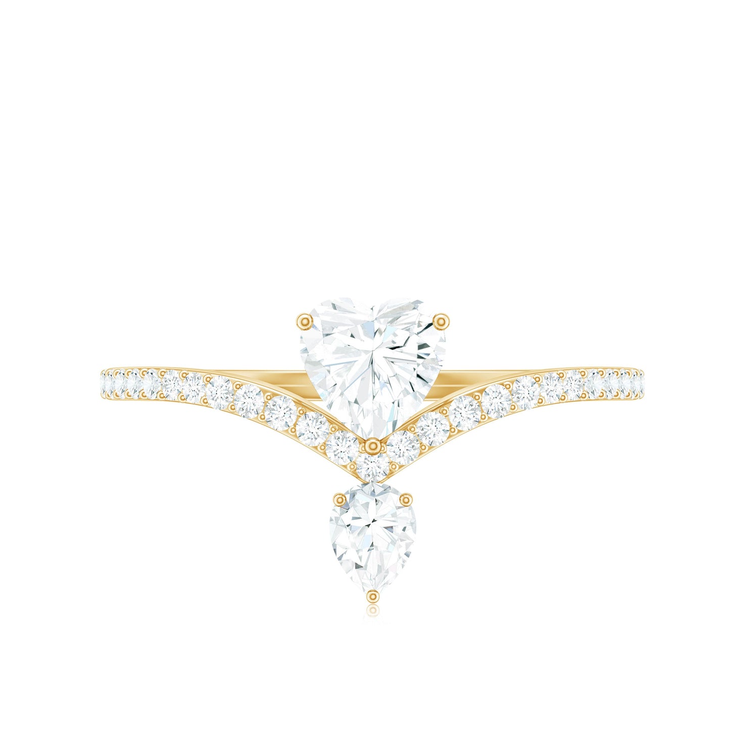 Designer Moissanite Heart Engagement Ring for Women