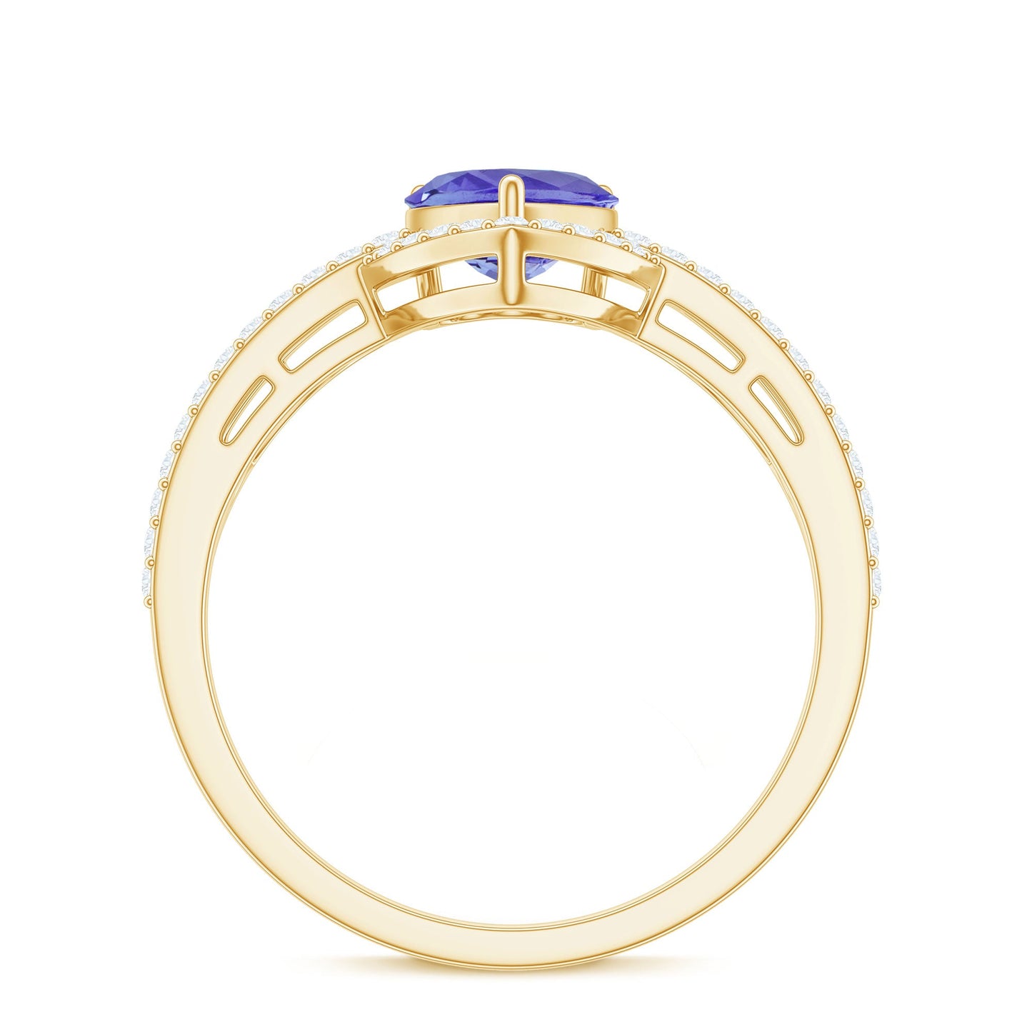 Heart Shape Tanzanite and Diamond Designer Engagement Ring