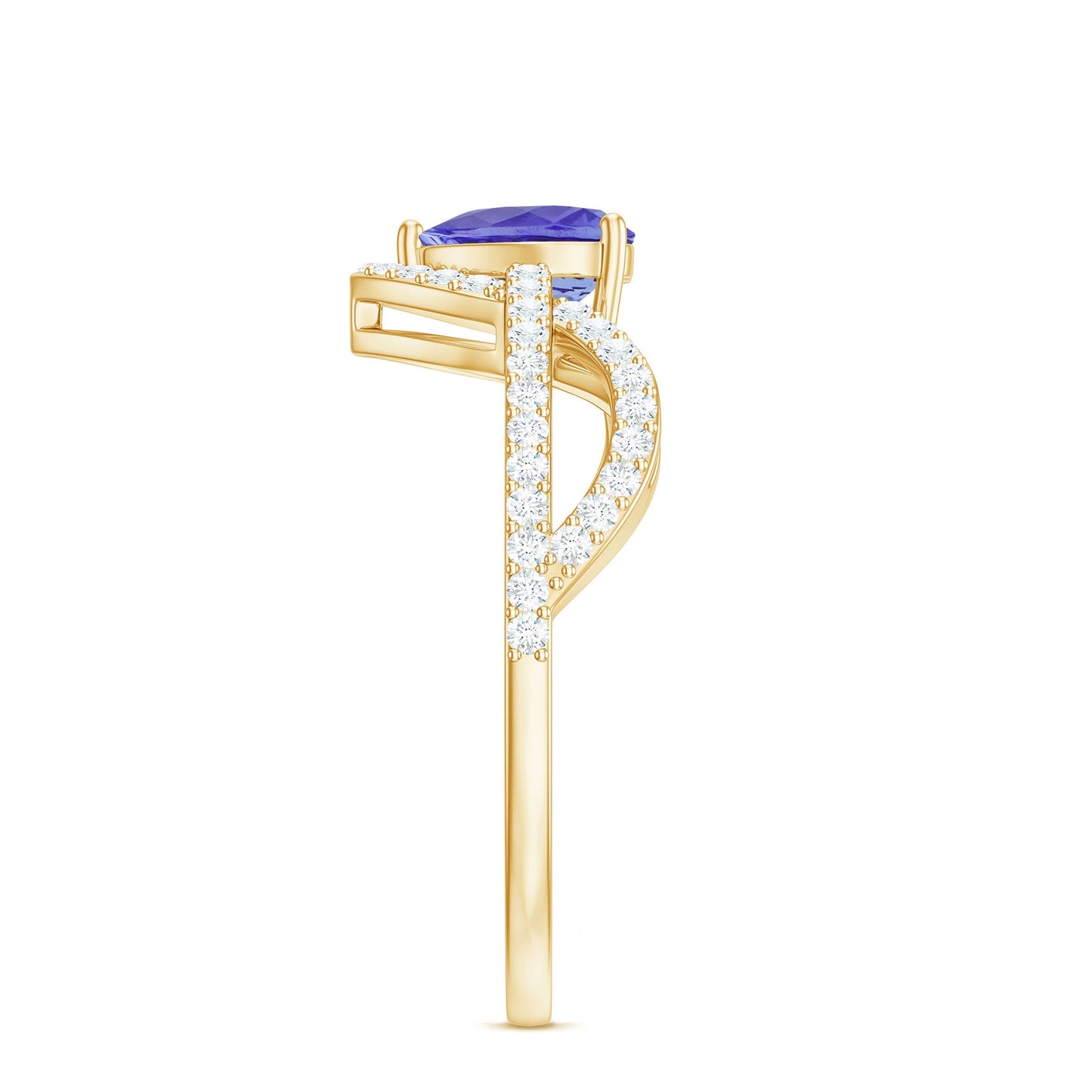 Heart Shape Tanzanite and Diamond Designer Engagement Ring