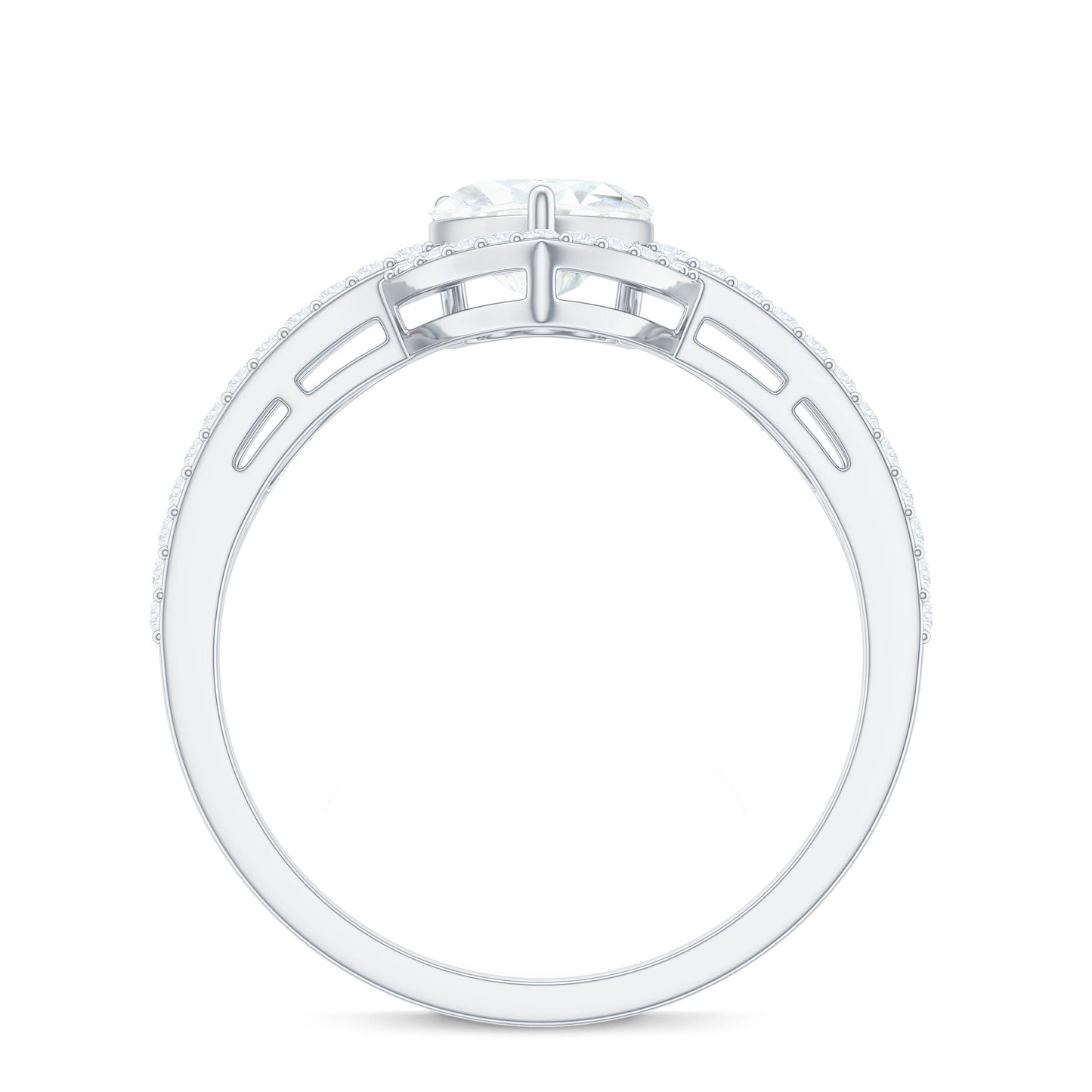 Heart Shaped Moissanite Designer Engagement Ring