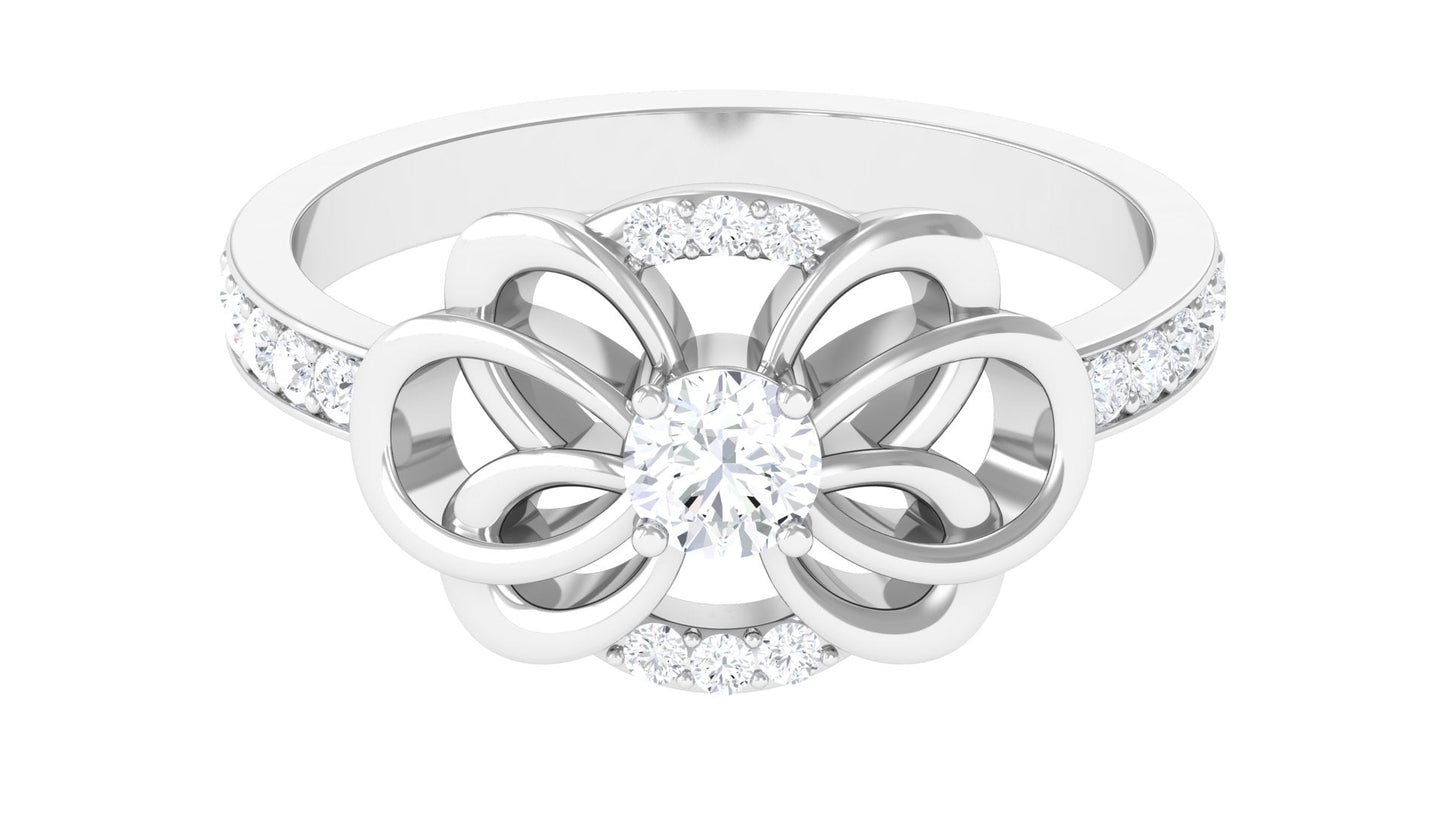 Nature Inspired Real Diamond Engagement Ring for Women