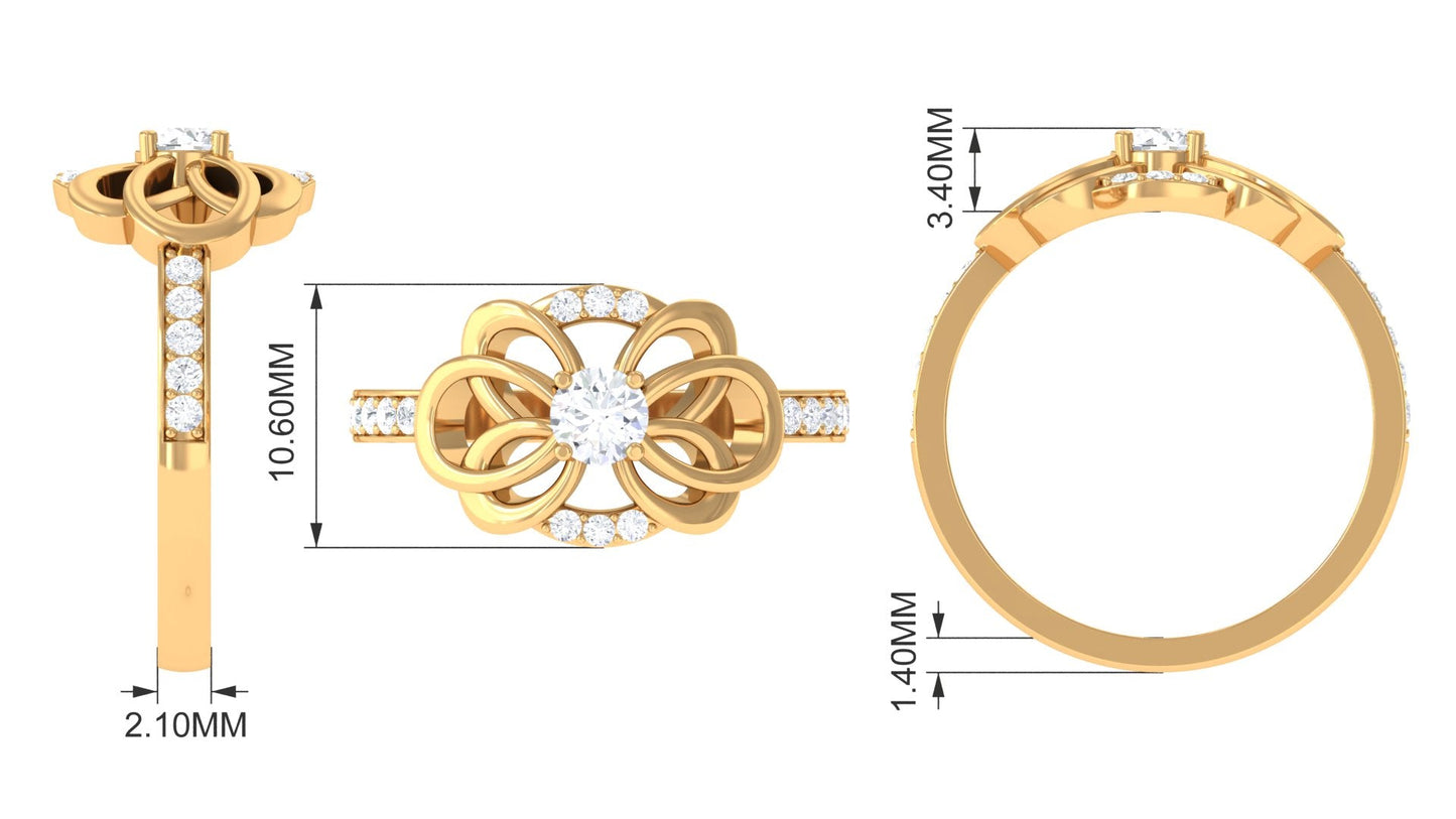 Nature Inspired Real Diamond Engagement Ring for Women