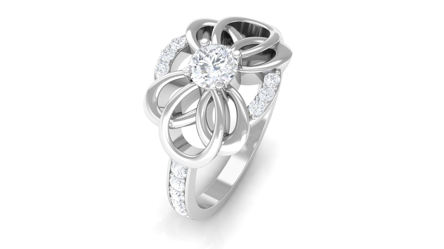 Nature Inspired Real Diamond Engagement Ring for Women
