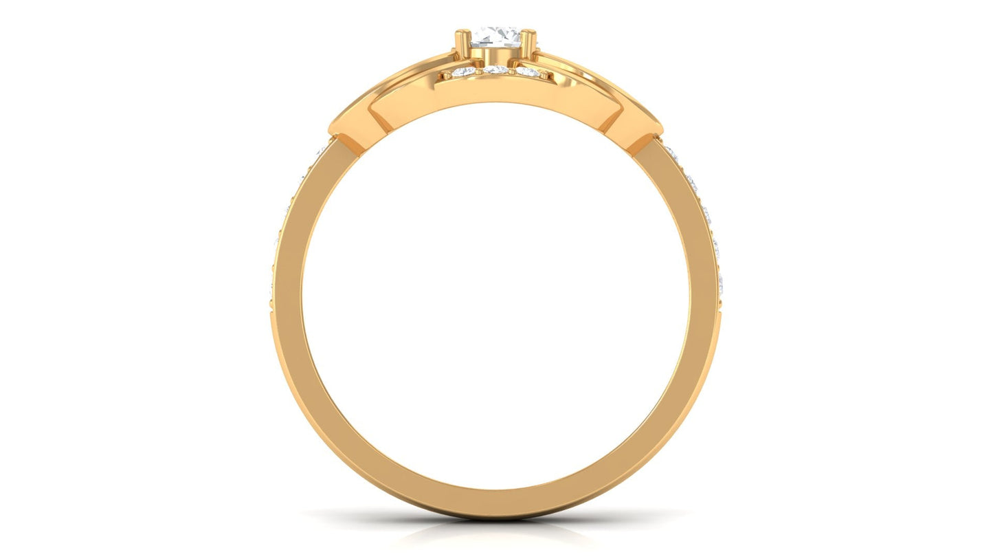 Nature Inspired Real Diamond Engagement Ring for Women