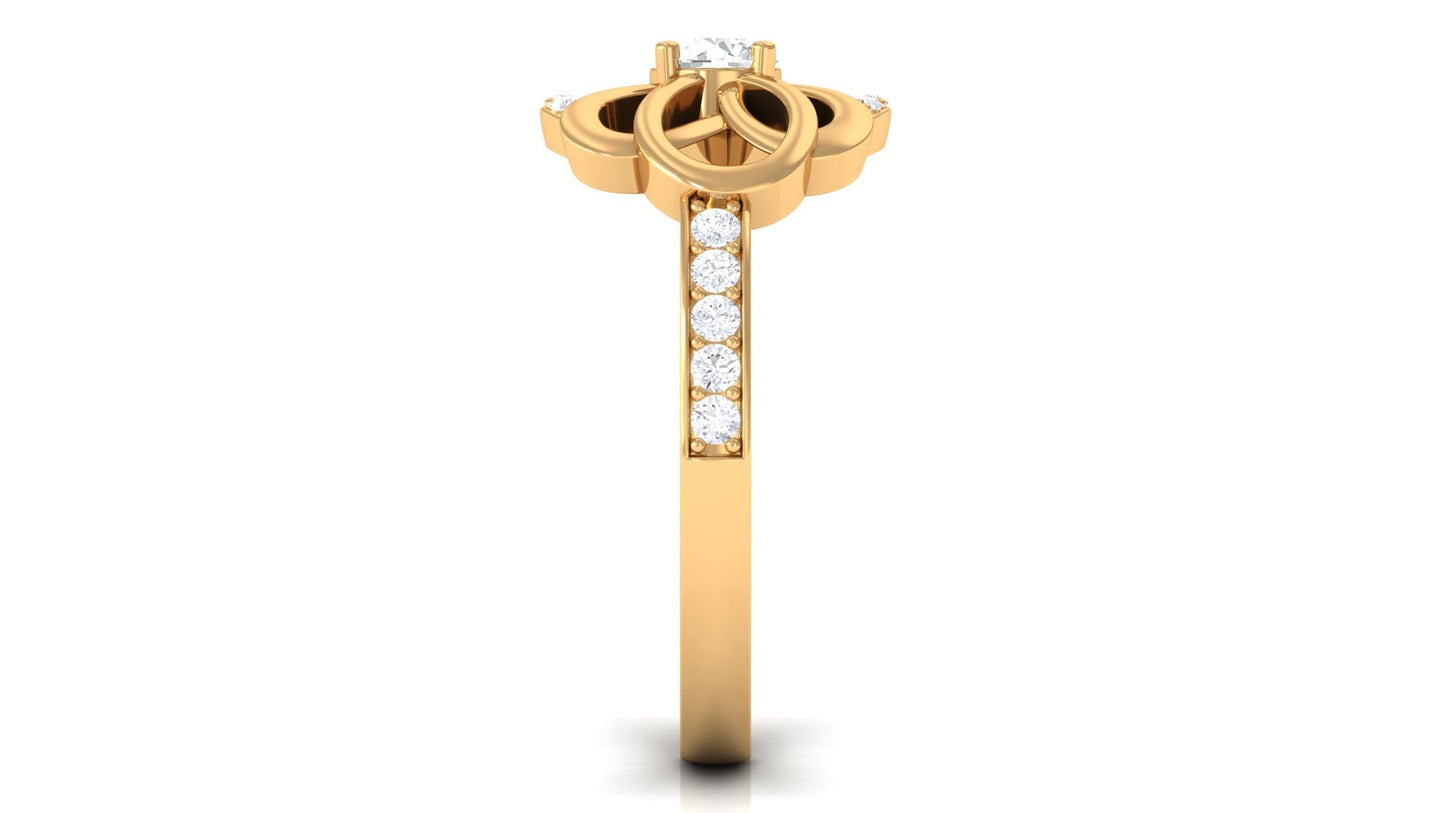 Nature Inspired Real Diamond Engagement Ring for Women