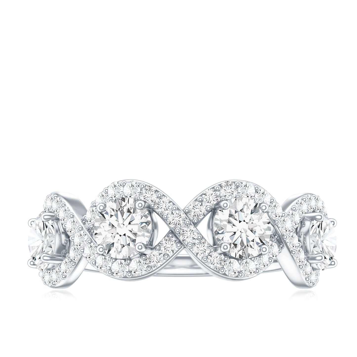 Round Moissanite Infinity Wedding Band Ring
