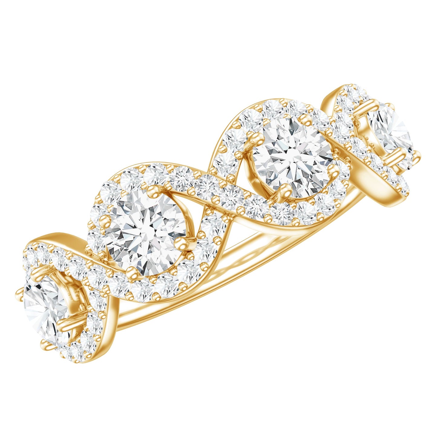 Round Moissanite Infinity Wedding Band Ring